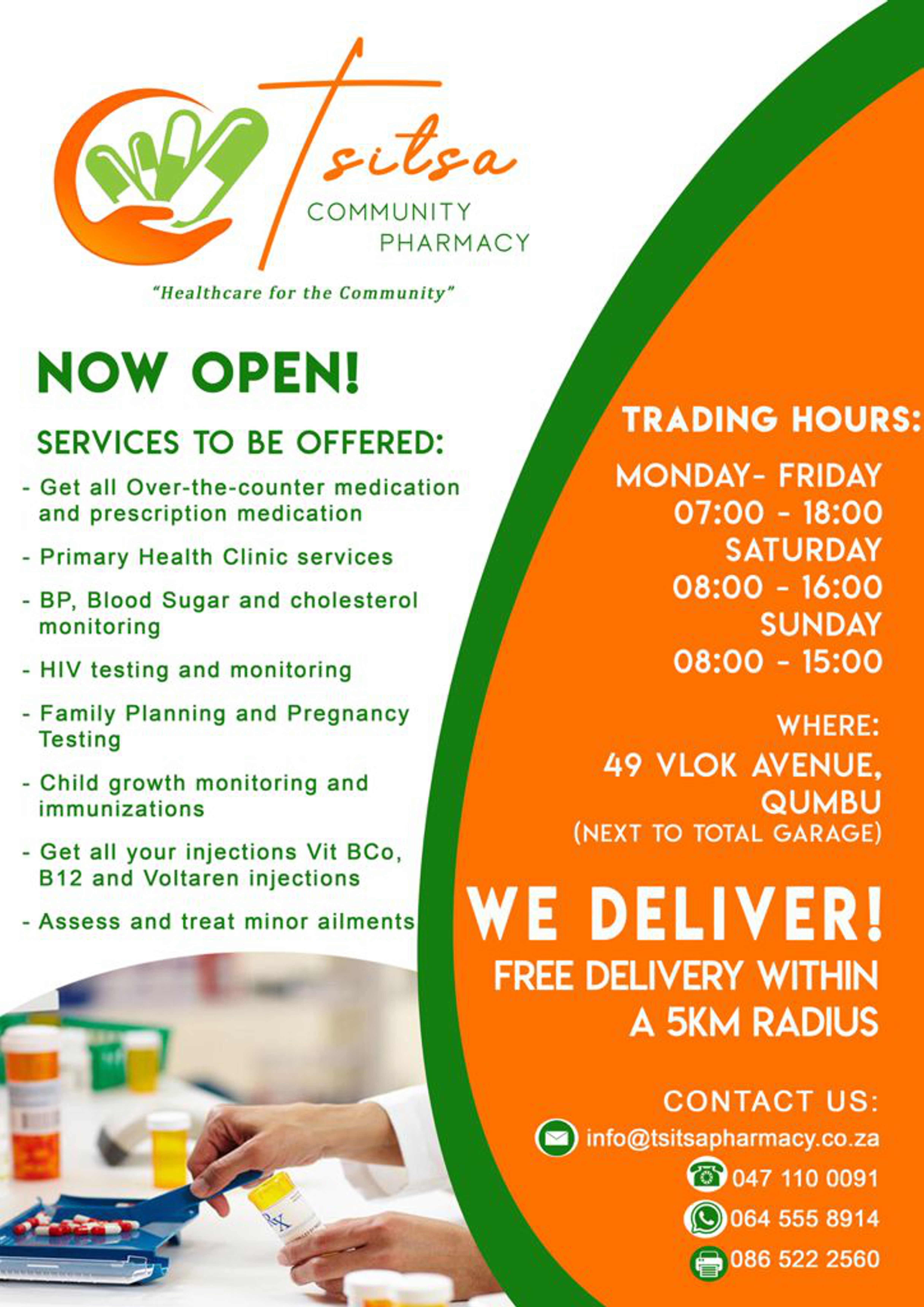 Tsitsa Community Pharmacy now open
